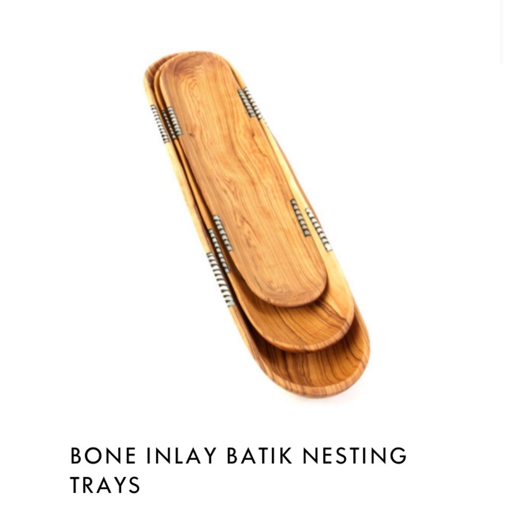 To The Market Bone Inlay Batik Nesting Trays